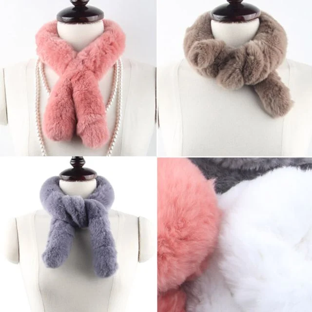 겨울 니트머플러 토끼털목도리, FUR 털 머플 목도리