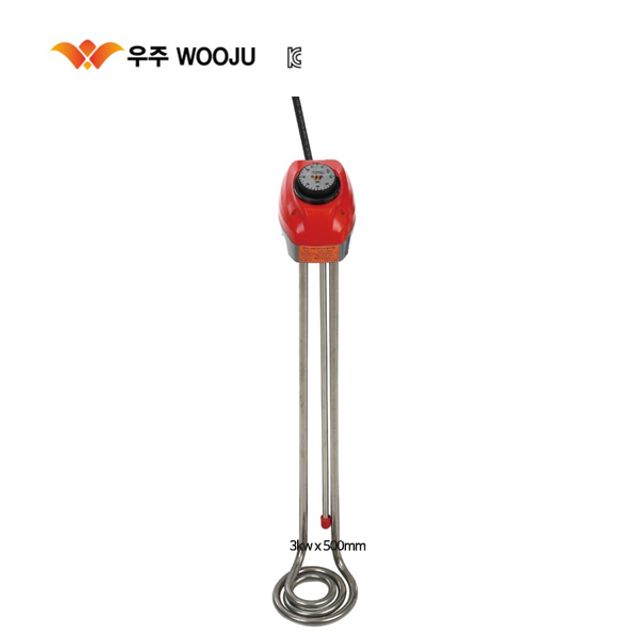돼지꼬리형 전기온수히터 3KW 500mm 욕실용