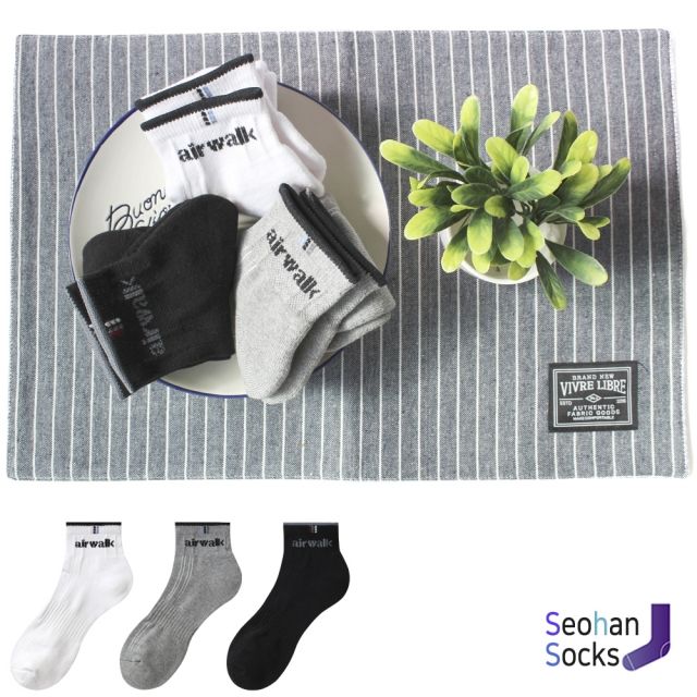 남성용 스포츠 이중바닥 단목 양말 3족 세트 보온