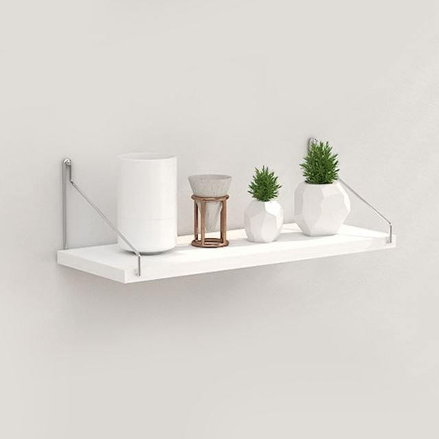 공간데코 벽선반 40x15cm 화이트 무타공 우드선반