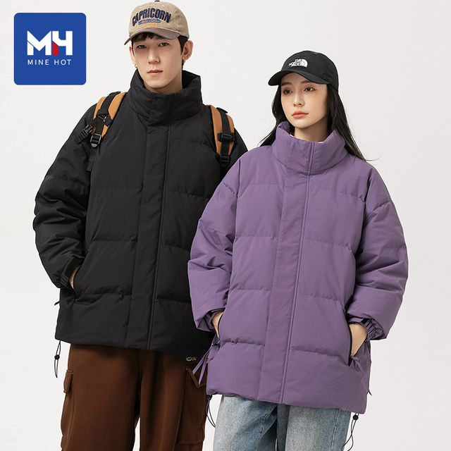 남성 겨울 재킷 스탠드칼라 오리털 다운 재킷 트렌디