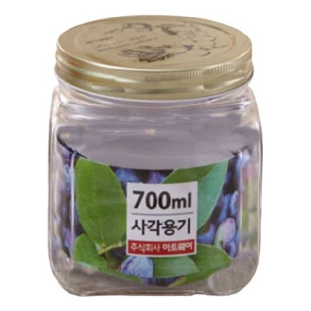 유리 사각 밀폐용기 700ml 보관 용기 1호