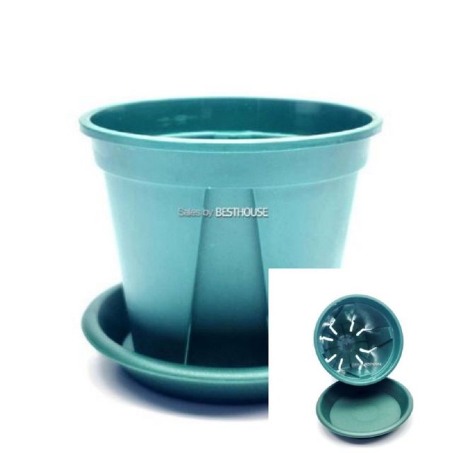 가드닝 슬릿화분 받침셋트 그린색 미니호 10x8cm 인테리어화분 원형화분 식물화분 베란다화분