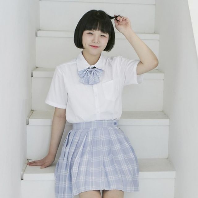 교복치마 여자교복 스커트 학생복 리본타이 포함 세트