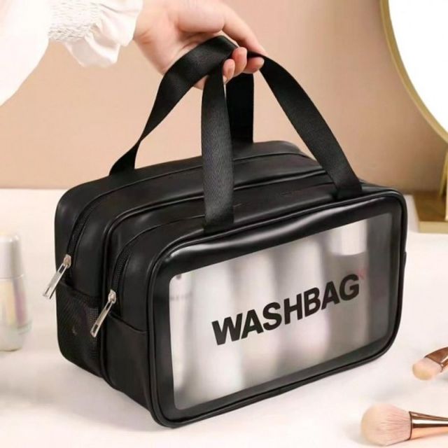 방수 파우치 블랙 수영장가방 25x15cm 드라이 메쉬 목