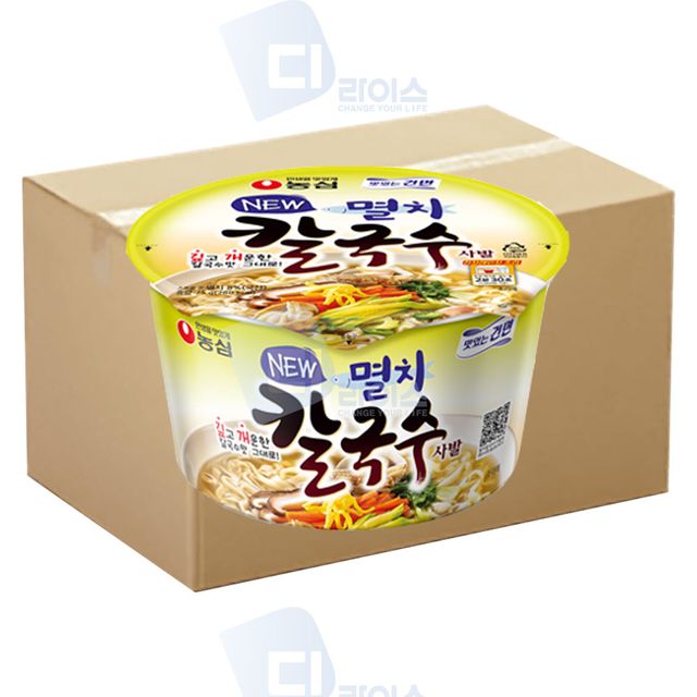 농심 멸치칼국수 75g 16개입 - 진한 멸치 국물 맛