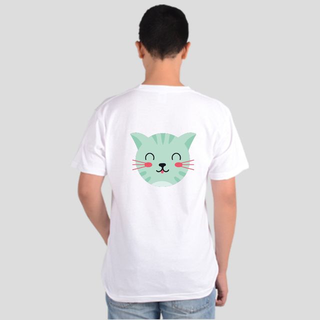 반팔티 고양이 야옹 표정 이모티콘 디자인 선택