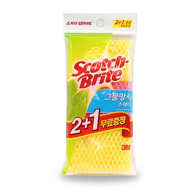 3M 스카치브라이트 그물망사 수세미 2+1 MN-9002
