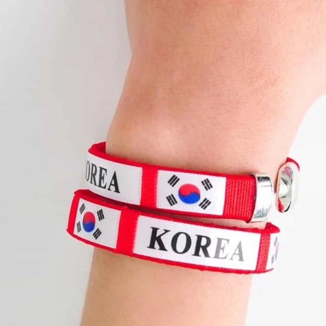 태극기팔찌2개 응원도구 국기팔찌
