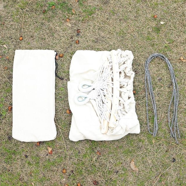 캠핑 해먹 캐빈 그네 경량 아이보리 195x150cm 침대 워먹 나무에거는의자 차박