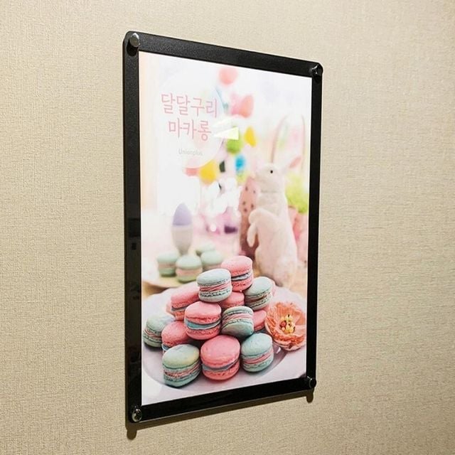 자석프레임 A4 흑색 세로 실내배너 포켓게시판 배너 병원안내문 배너거치대