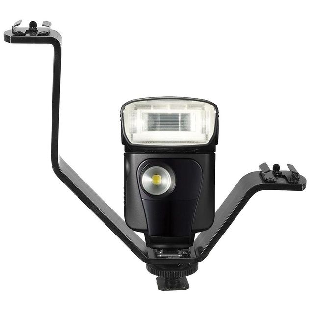 트리플 핫슈 마운트 거치대 플래시 마이크 DSLR 카메라