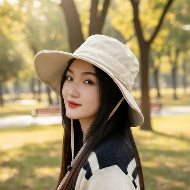 어텀 와이어챙 여성용 버킷햇 벙거지 부니햇 캠핑모자 베이지
