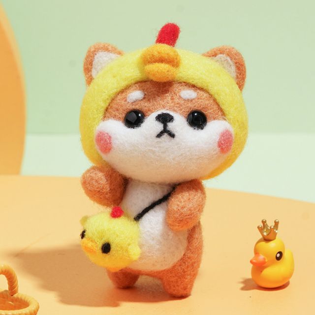 DIY 동물친구 양모펠트 키트 병아리시바견 펠트공예