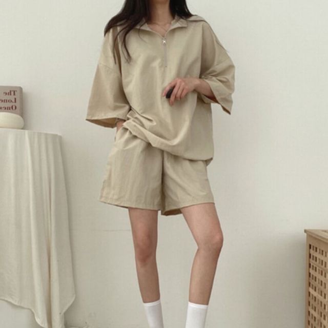카라넥 아노락 반팔 트레이닝세트 남녀공용 커플룩
