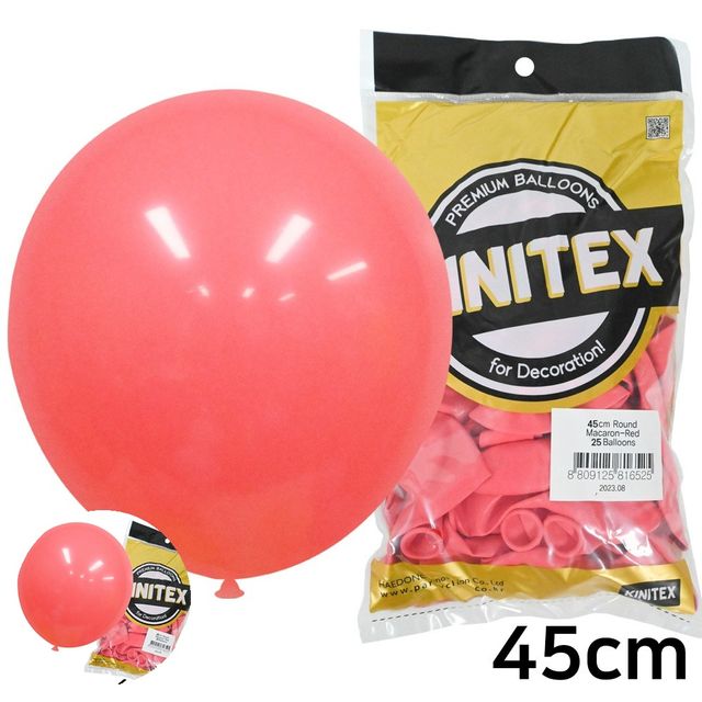 파티풍선 생일파티풍선 라운드풍선 마카롱 45cm 풍선 레드 25개입