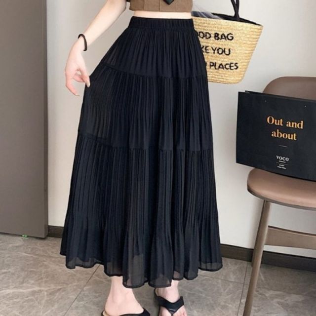 주름 플레어스커트페미닌 캉캉 플레어라인 트렌디 페미닌룩 데일리룩 로맨틱룩