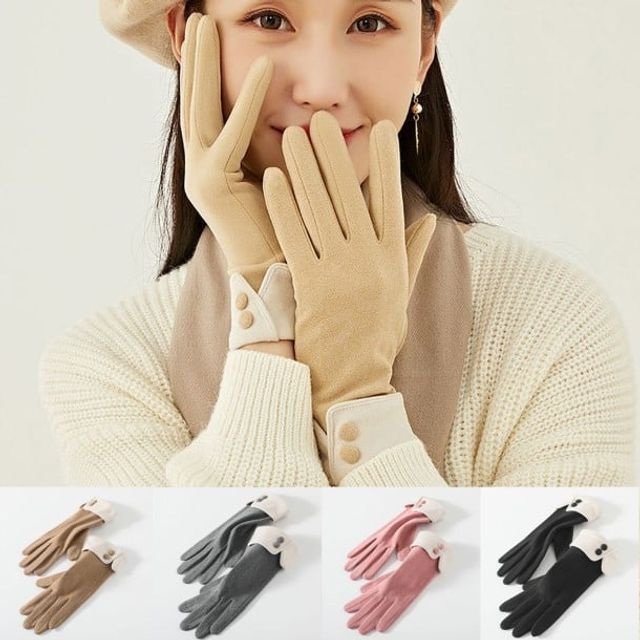 투버튼장갑 여성장갑 운전용 기모안감