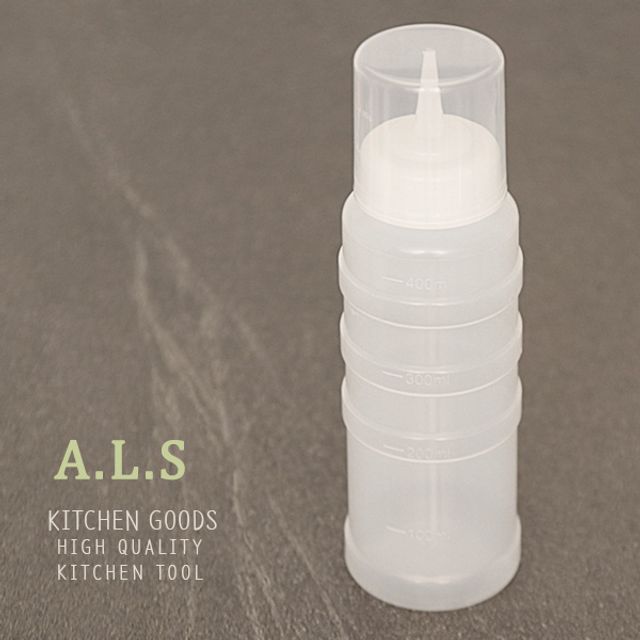 계량컵 소스병 400ml, 투명 양념통 세트