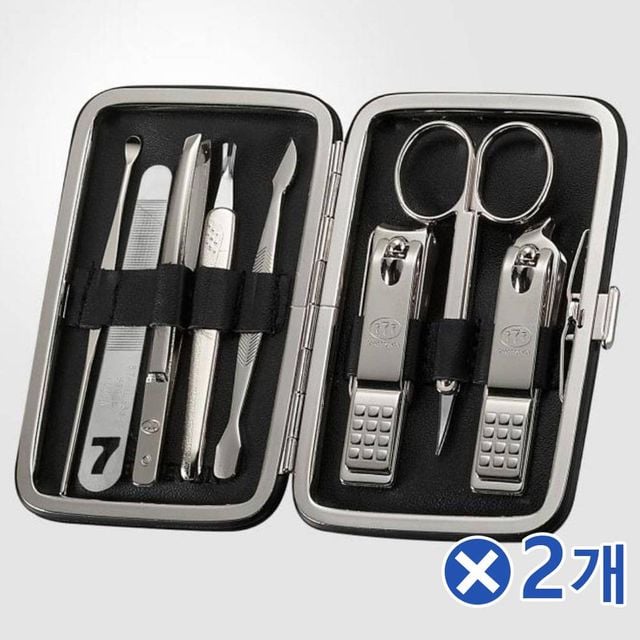 TBZ 고급 네일케어 인조가죽 손톱깎이세트-블랙x2개
