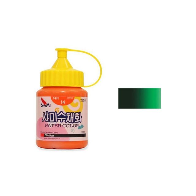 오피스용품 문구 물감 250ml 낱색 24 초록 1개 학생용