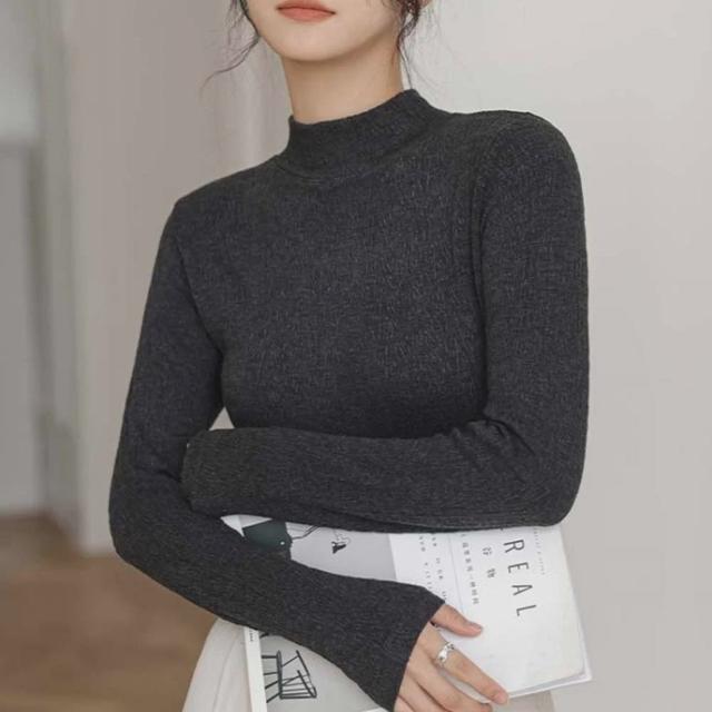 반목 긴팔티셔츠 얇은 이너티 반폴라 얇은목티 터틀넥