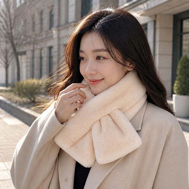 여성 밍크 넥워머 겨울용 페이크 퍼 머플러 목도리 방한 용품