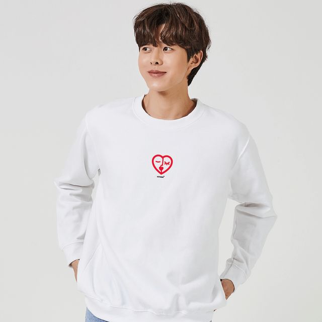 키밍 하트 러브 맨투맨 후드티 커플룩 시밀러룩