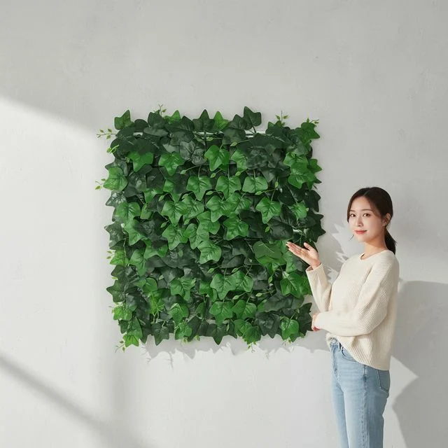 실내 벽면 녹화 아이비 인조잔디 인테리어 벽장식 60x40cm