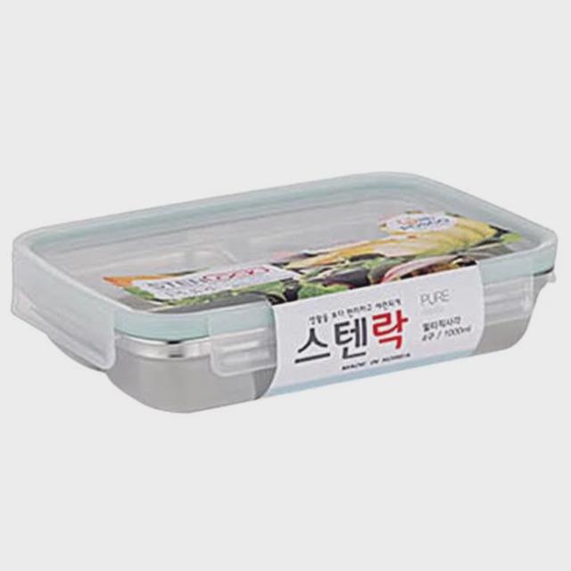 스텐락 멀티 4구 찬합 1.1L 직사각 도시락통