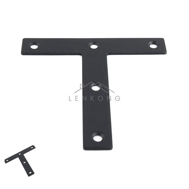 평철규격 보강철물 평철 120x120x2T 흑색 T자 21mm