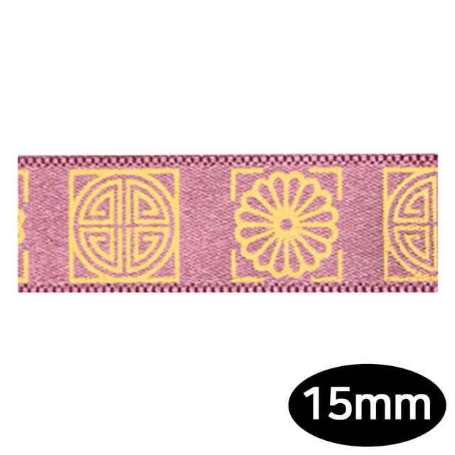 전통문양 금박리본A 15mm 8yd 팥색 포장지끈 리본재료