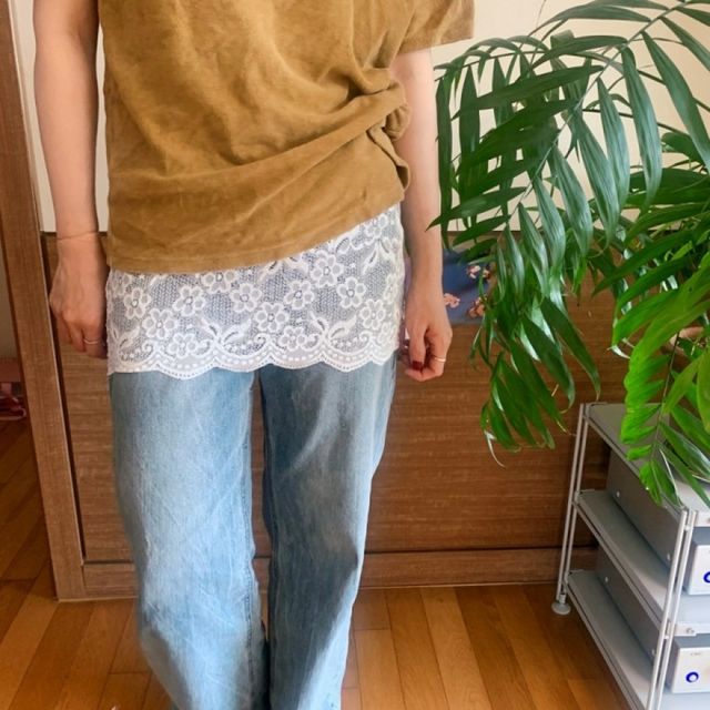 랩 스타일 시스루 허리밴딩 여성용 미디 스커트 블랙 화이트 컬러 가능