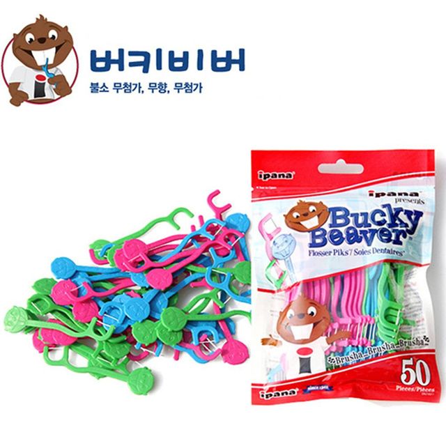 버키비버 치실 어린이 휴대용치실 유아용 구강위생관리 치간 일회용