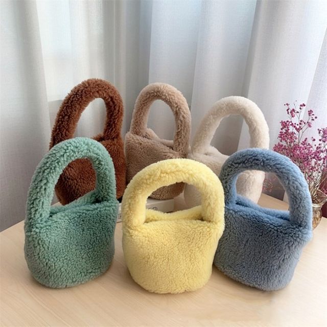 (앙상블) 뽀글이 양털 미니 토트백 가방 여성 백 겨울