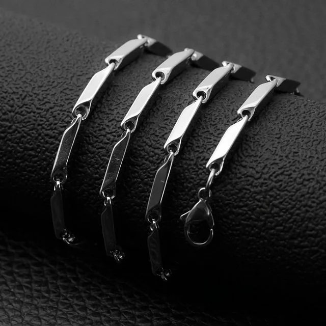대나무체인 트위스트 써지컬스틸 남자목걸이 줄