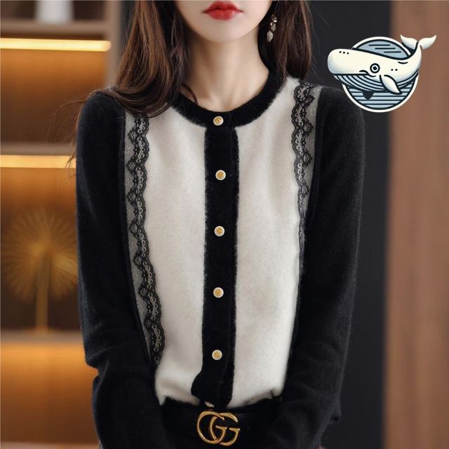 여성 봄 가을 데일리 정장 카디건 유니크 레이스