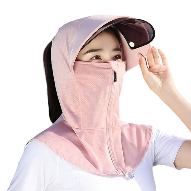 풀커버 썬바이저 햇빛가리개 썬캡 핑크 농사 접이식 UV차단모자 등산모자 여성모자