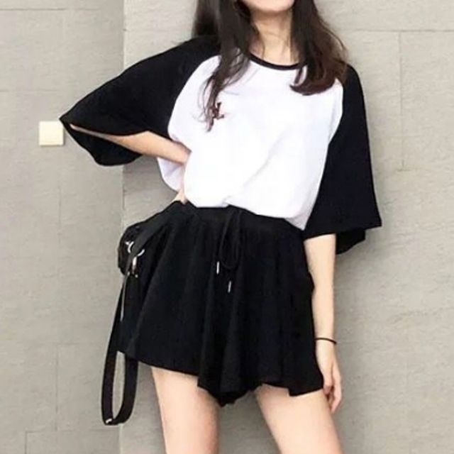 여자 캐주얼 편한 허리밴딩 치마 바지 세트 여친룩