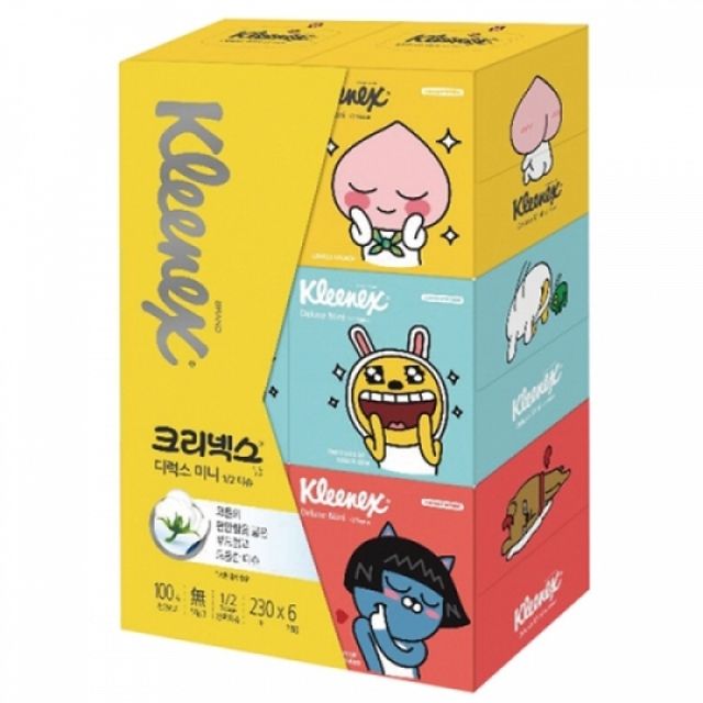 캐릭터 화장지 휴지 미용 티슈 박스 생활용품 230매x6입