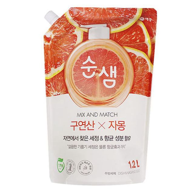 순샘 주방 세제 기름 식기 그릇 액상 세제 1.2L