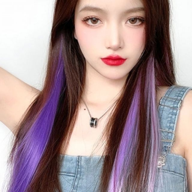 포인트브릿지헤어피스퍼플부분가발