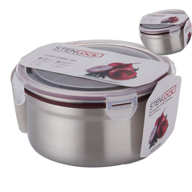 스텐밀폐용기 700ml, 원형 스텐 보관통