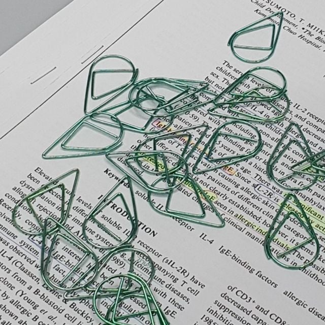 JPAR 물방울 북마크 페이퍼클립 중형 민트 5P