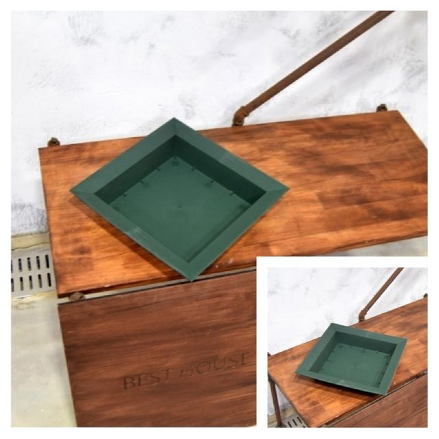 플라스틱 수반 정사각쌍장 32cm 수경재배 정원데코 컬러수반 낮은수반