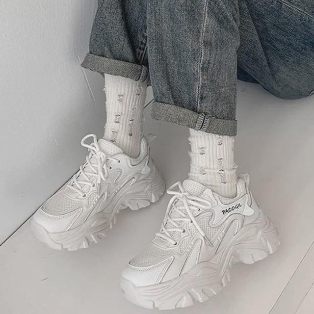여성 데일리 운동화 어글리 슈즈 심플 키높이 신발