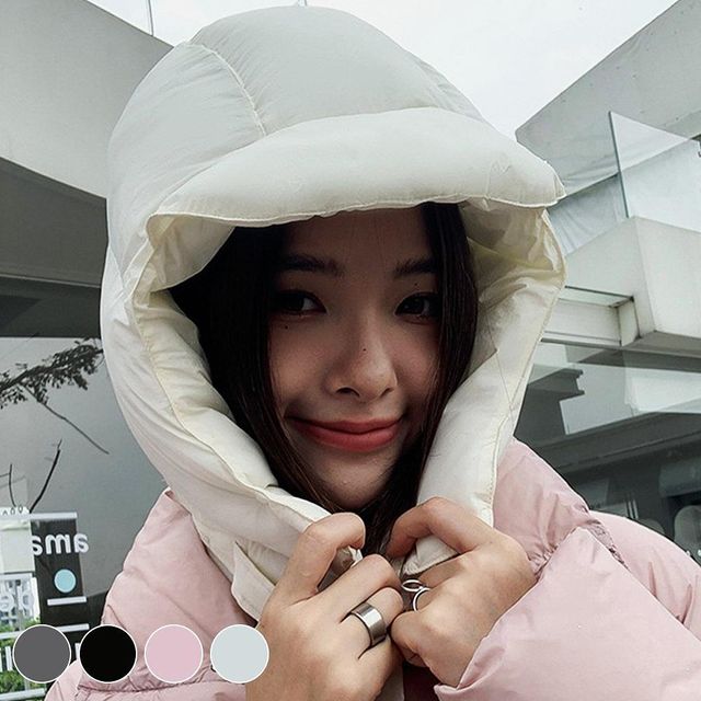 따뜻한 패딩 패딩넥워머 페이크 후드