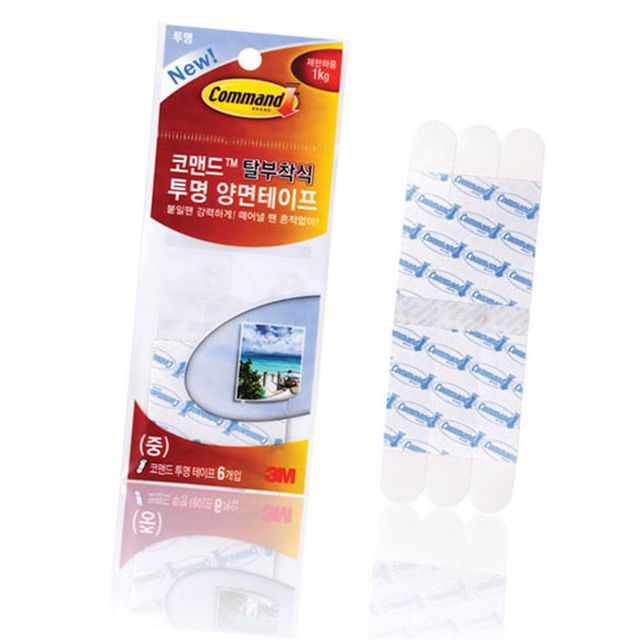3M 코맨드 양면테이프 투명 중 6SET 접착 문구 사무