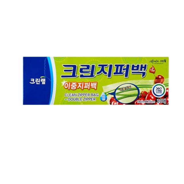 크린랩 이중지퍼백 소 20매 악세사리지퍼백 지퍼백봉투