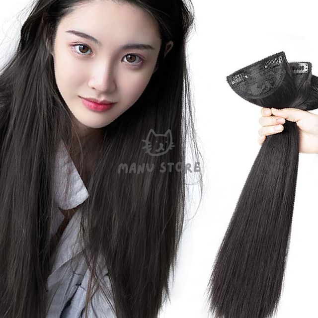 웨딩촬영헤어피스 결혼식헤어피스 부분가발 헤어피스 3p세트 45cm 블랙